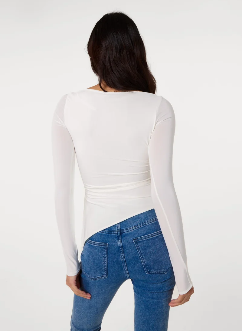 Pink Vanilla Long Sleeve Asymmetric Top